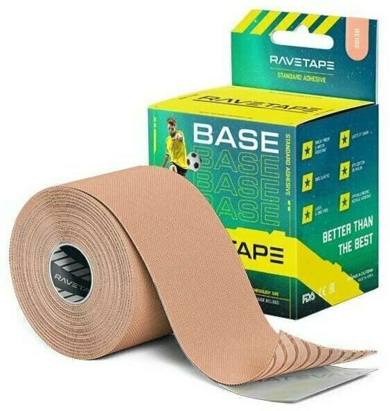 Кинезио тейп для тела RaveTape BASE 5см х 5м Телесный