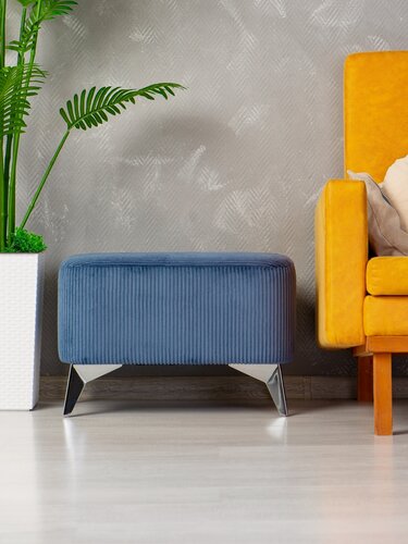 Изображение товара Пуфик «Монца», интерьерро, дизайнерский велюр, на металлических ножках, 35х60х40см, нагрузка до 150 кг