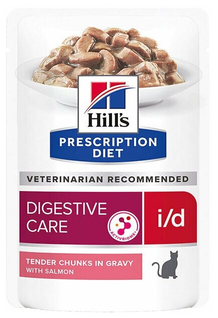 Влажный диетический корм Hill's Prescription Diet i/d Digestive Care для кошек при расстройствах пищеварения и ЖКТ с лососем, 12 шт х 85 г - фотография № 10