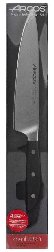 Набор ножей Шеф-нож Arcos Manhattan, 35.3x7x3 см, лезвие: 21 см, серебристый/черный - фото №5