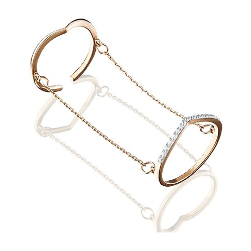 фото Платина кольцо из красного золота с фианитом 01-4775-00-401-1110-03