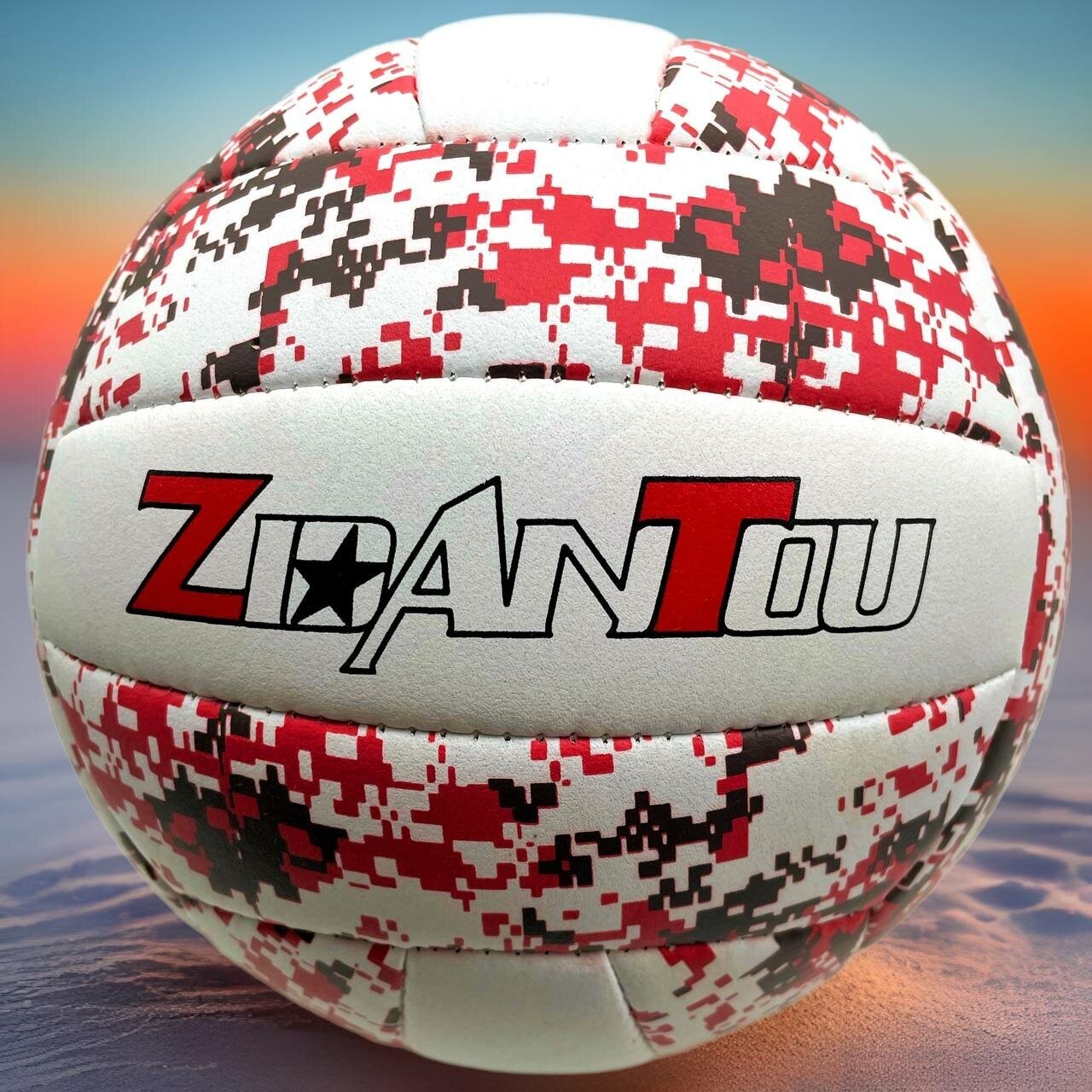 Мяч волейбольный ZIDANTOU Soft-touch №4 (пиксель-красный)