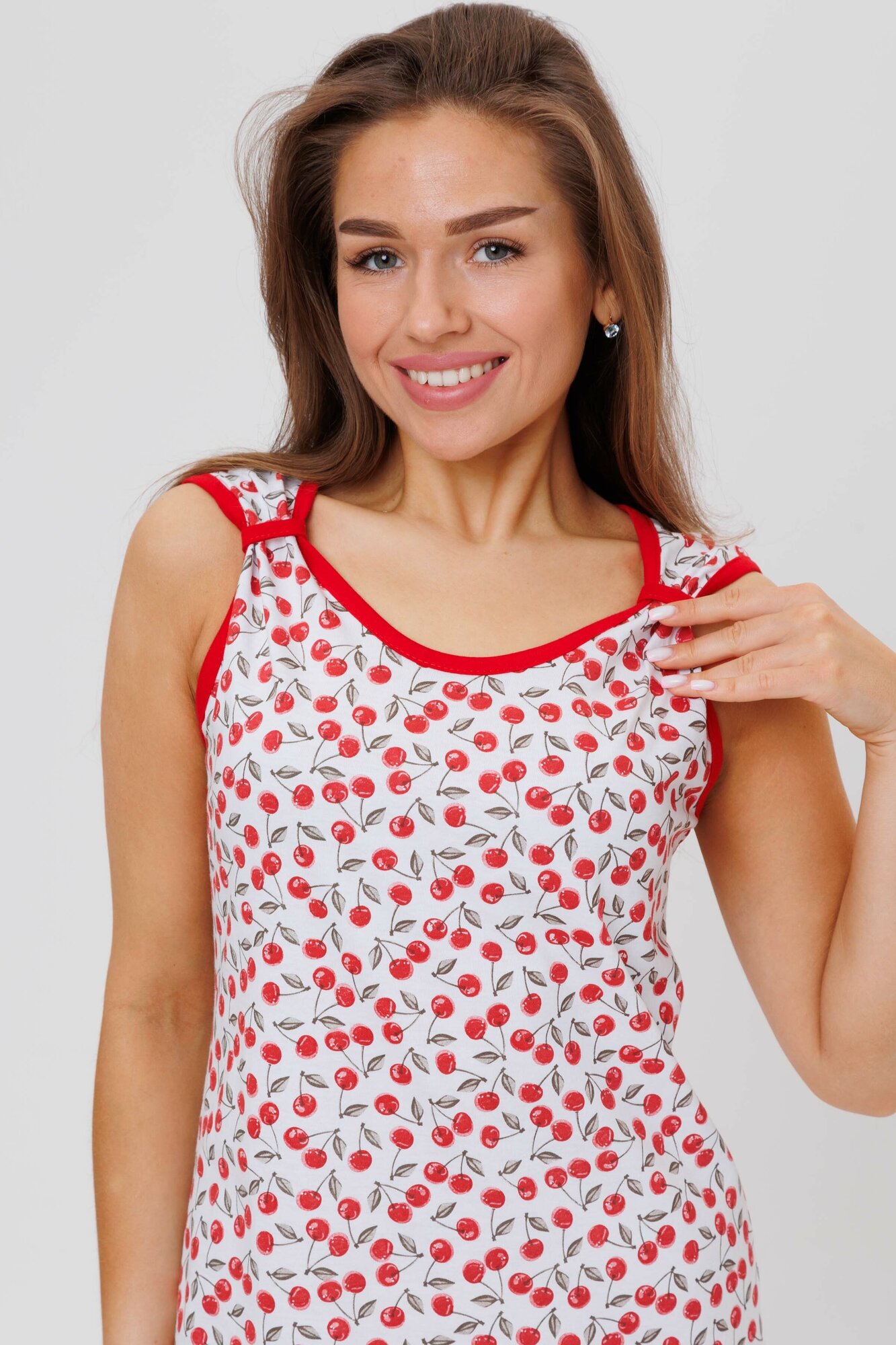 Ночная сорочка с кружевом Modellini 1782 вишенки, 44 размер - фотография № 5