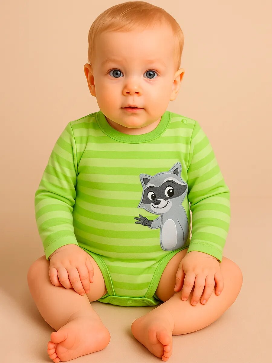 Боди kari размер 9-12m светло-зеленый