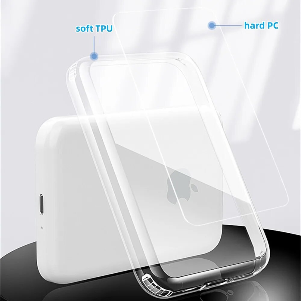 Гибридный прозрачный Аккумулятор для MagSafe-ПК + ТПУ не пожелтит кристально прозрачный ударопрочный защитный чехол