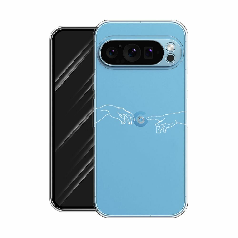 Чехол на Google Pixel 9 / Гугл Пиксель 9 с принтом "Загрузка творения", прозрачный — фото 1