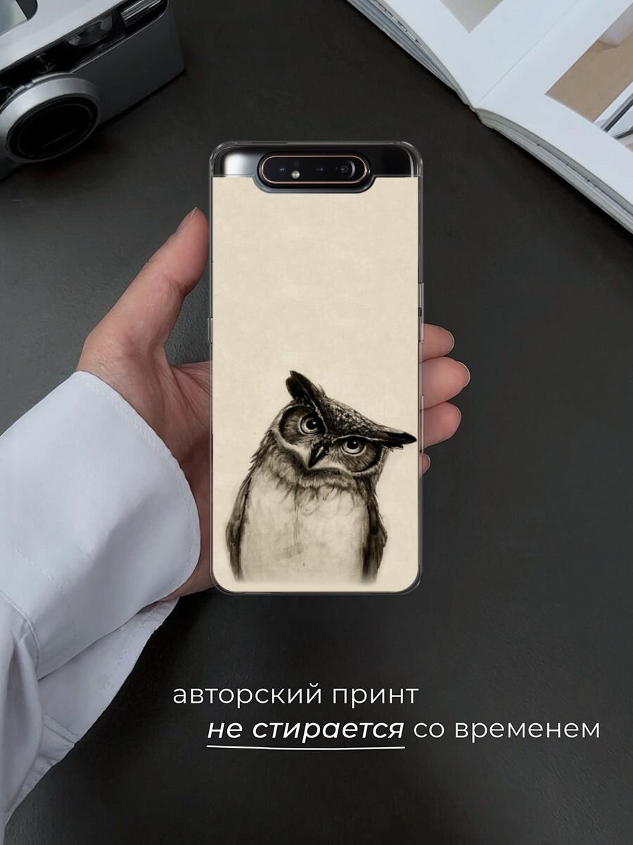 Чехол на Samsung Galaxy A80 / Самсунг Гэлакси A80 с принтом "Сова" — фото 1