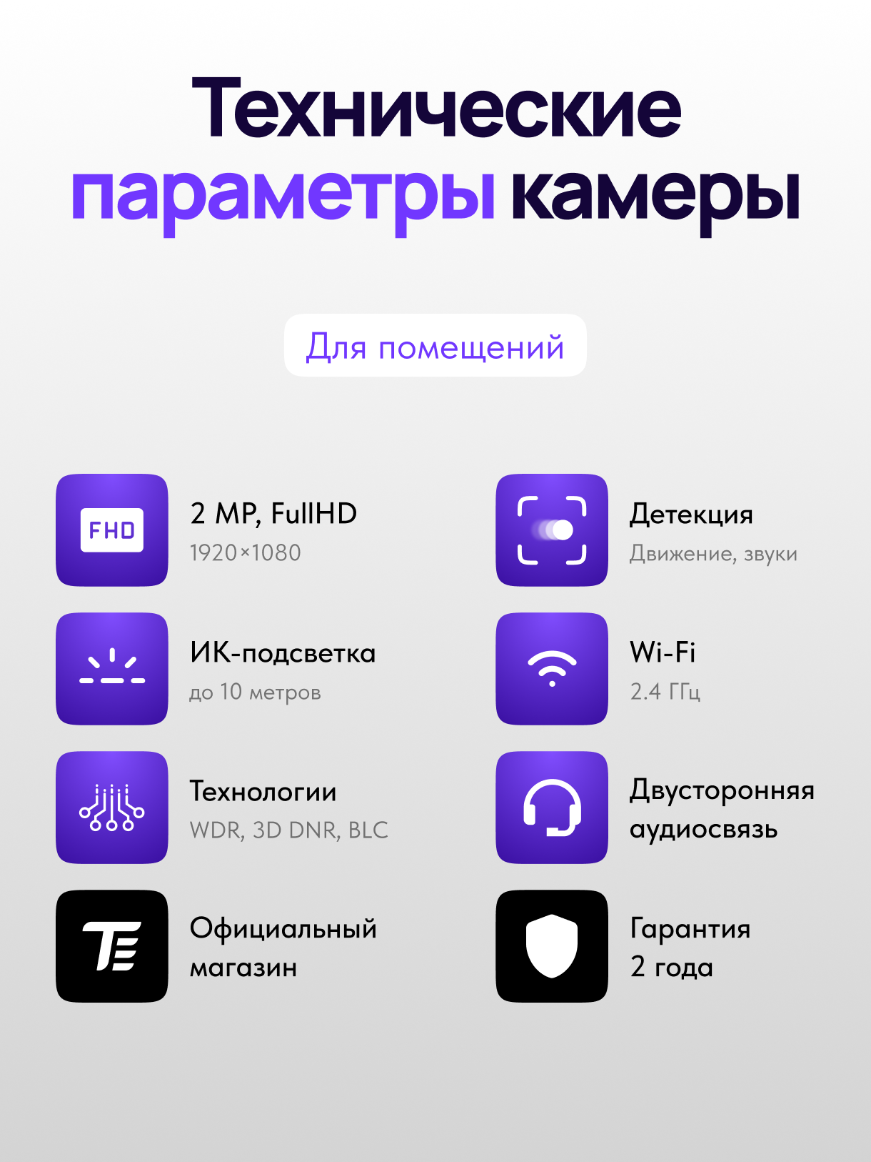 Комплект облачного видеонаблюдения TRASSIR "Домашний", 3 камеры TR-W2C1, поддержка Wi-Fi + 12 месяцев облачного хранения — фото 1
