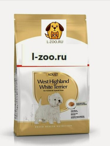 Изображение товара West Highland White Terrier (3кг). Корм сухой полнорационный для взрослых и стареющих собак Вест-хайленд уайт терьер в возрасте 10 месяцев и старше