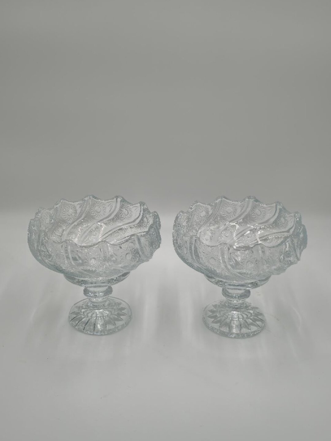 Набор для сладостей, мороженого и конфет 77-9-2– 2 шт. Хрустал. Подарочная упаковка. Большой набор, примерно 25-30 см диаметр