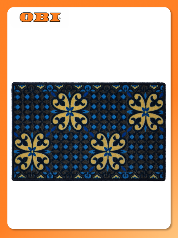 Коврик Нева Тафт Мирано полиамид противоскользящий синий 40x60 см