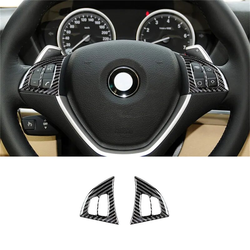 Наклейки карбон на руль BMW X5 E70 X6 E71 2008-2013, Type 16
