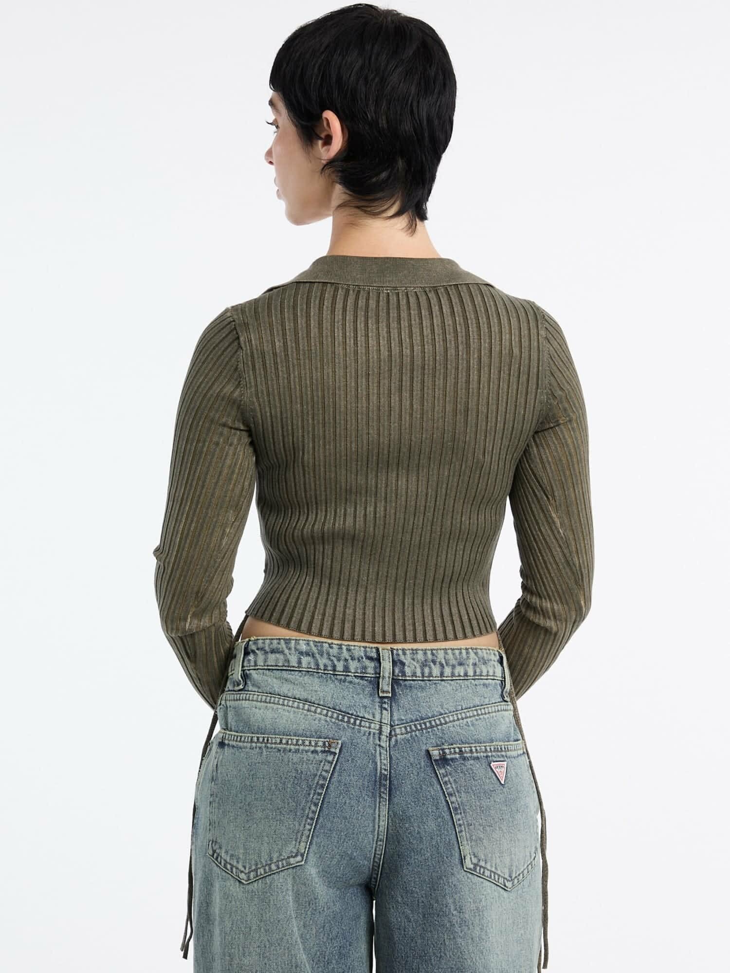 Кардиган GUESS, размер L, зеленый — фото 1