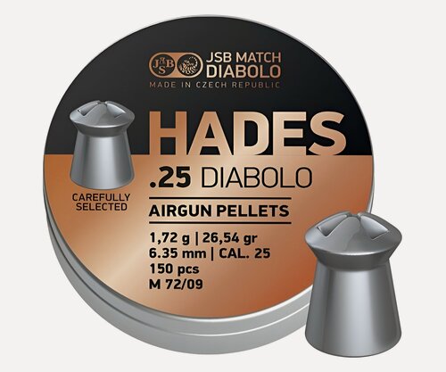 Изображение товара Пули JSB Hades Diabolo для пневматики, 6,35 мм, 1,72 гр, 300 шт.