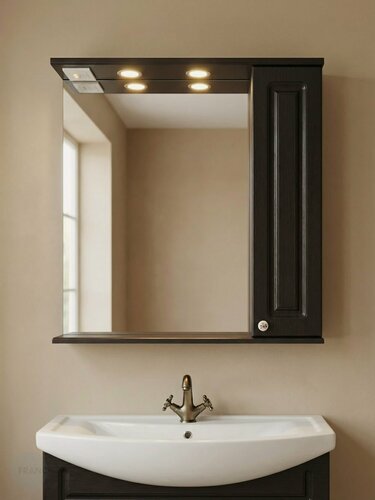 Изображение товара Зеркало в ванную Francesca Avanti Империя 80 со шкафом, венге, правый