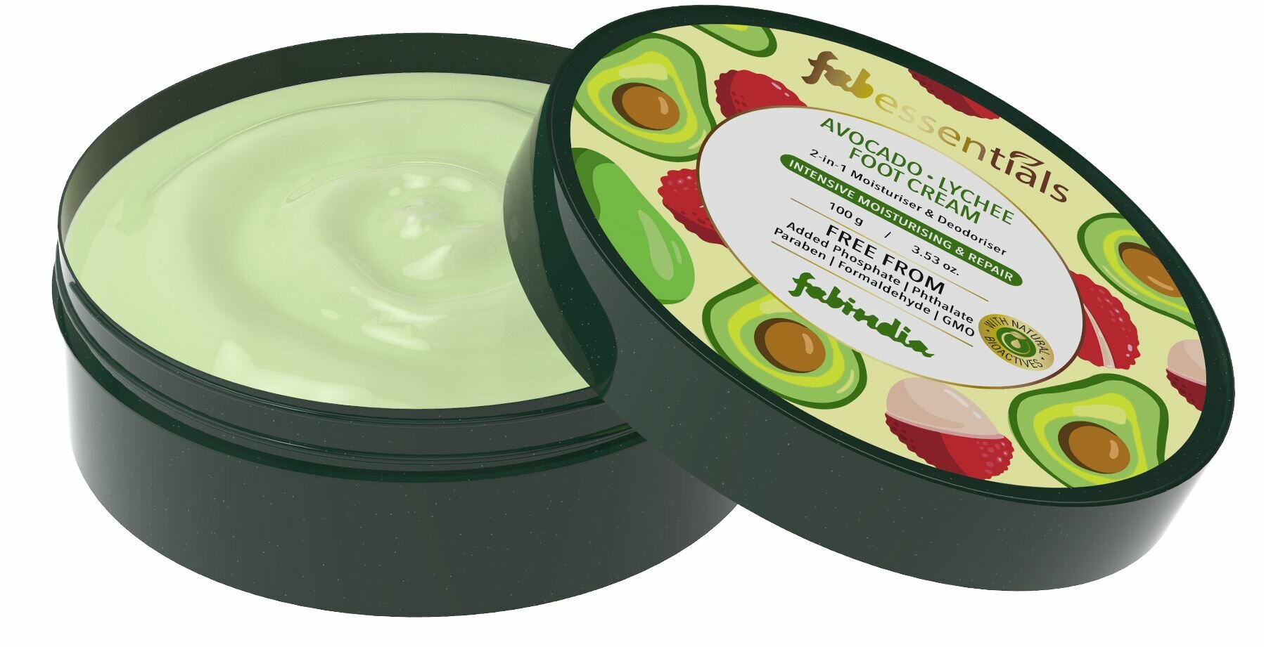 Крем для ног авокадо & личи Fabessentials Foot Cream 100 г