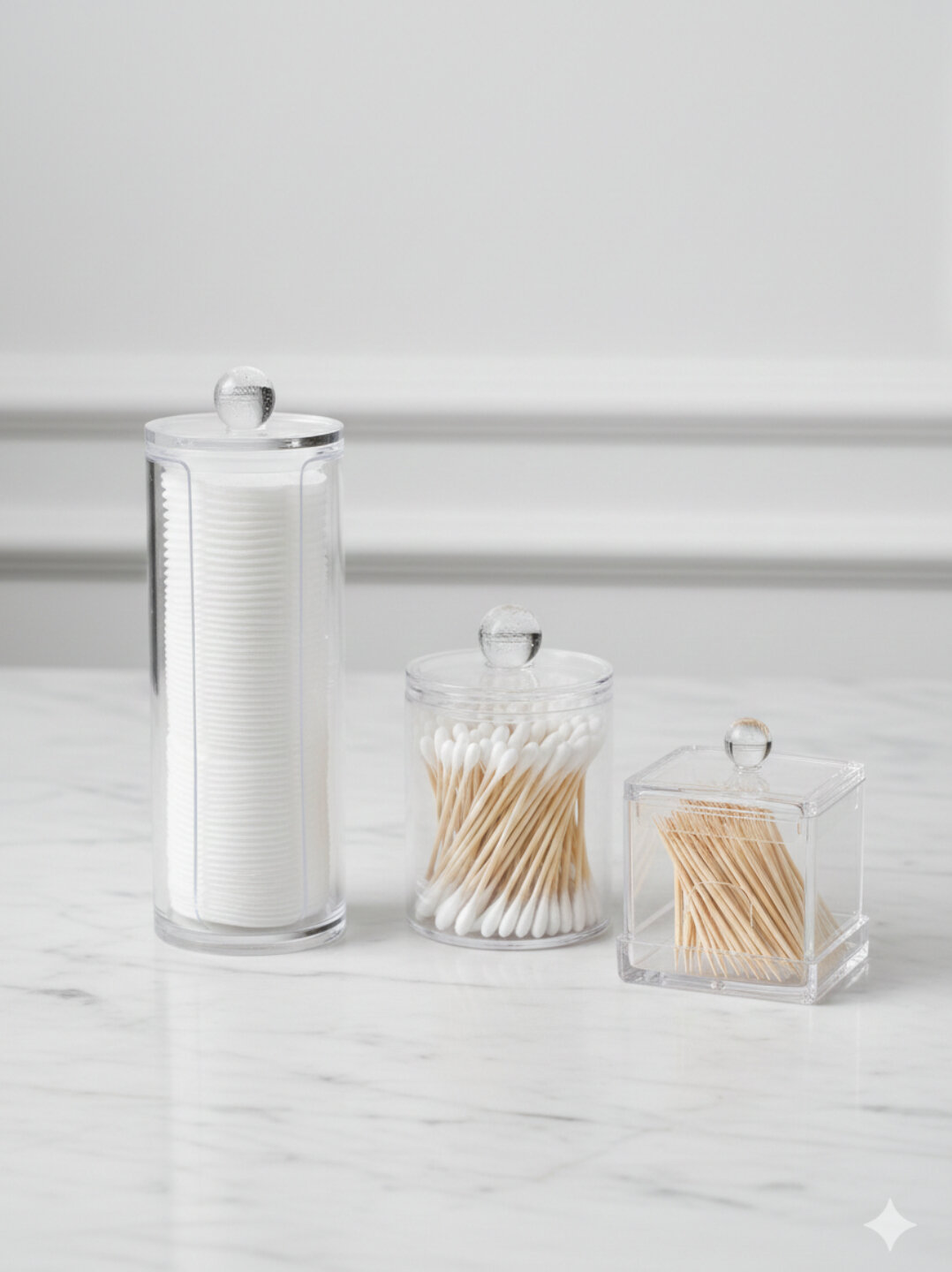 Набор акриловых органайзеров Hashmat, 3 штуки Прозрачный акриловый органайзер для ванной» — фото 1