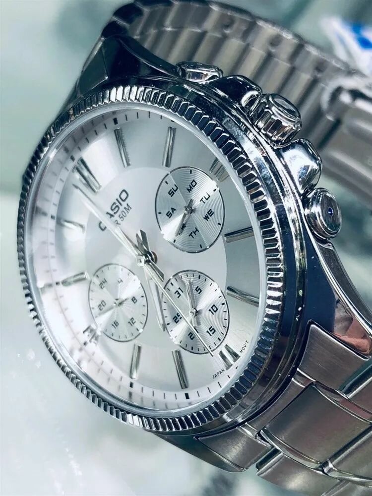 Наручные часы CASIO, серебряный, белый — фото 1