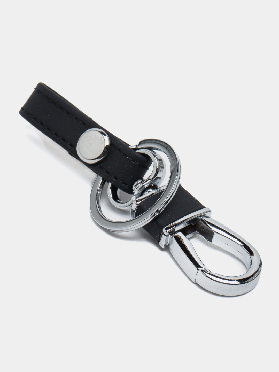 Кожаный брелок для ключей автомобиля с карабином и металлическим кольцом