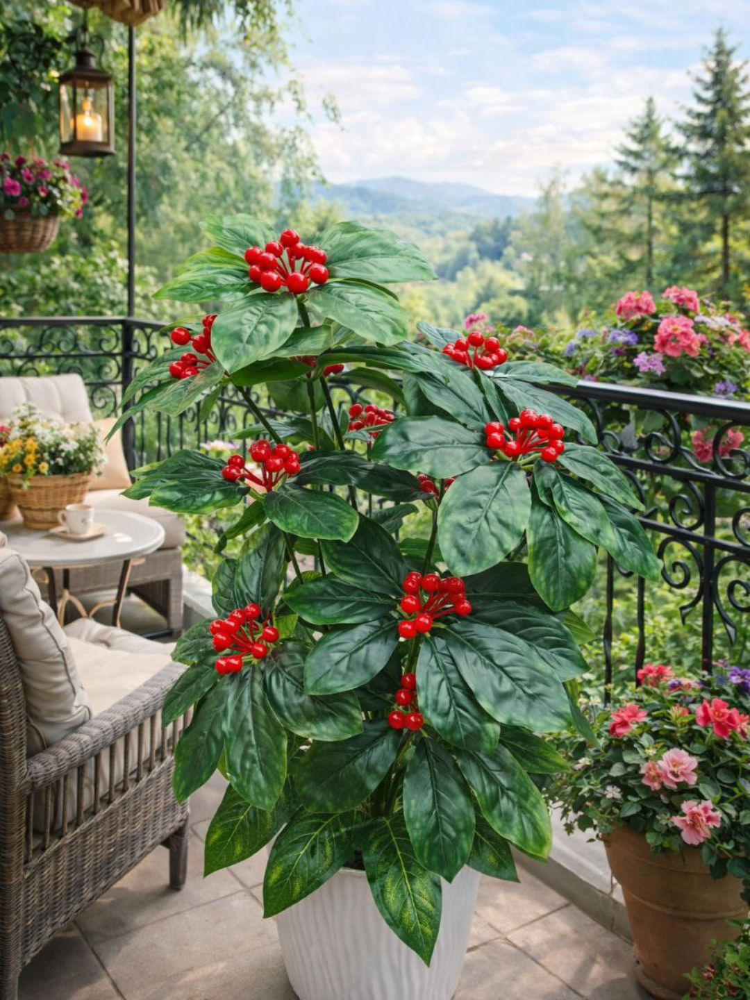 Искусственные цветы , реалистичные, не требуют ухода, в горшке