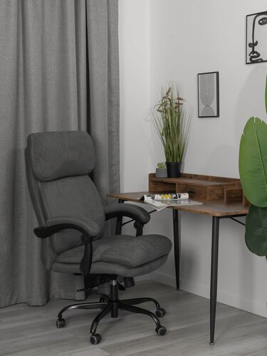 Изображение товара Кресло руководителя TetChair, с подлокотниками, ткань, серый, металлокаркас