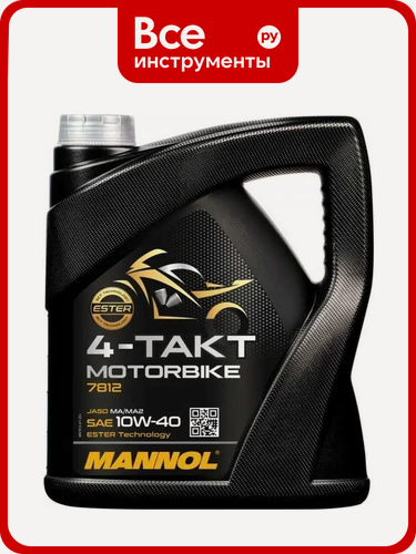Изображение товара Масло синтетическое моторное 4-TAKT MOTORBIKE 10W-40 4 л для мотоциклов MANNOL 1963, и питбайков