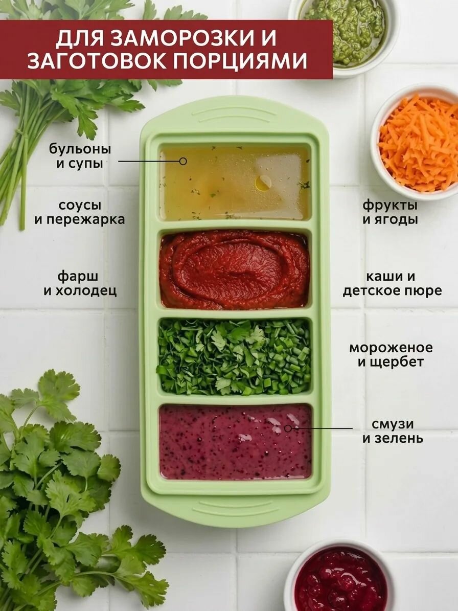 Силиконовая форма для заморозки, с крышкой