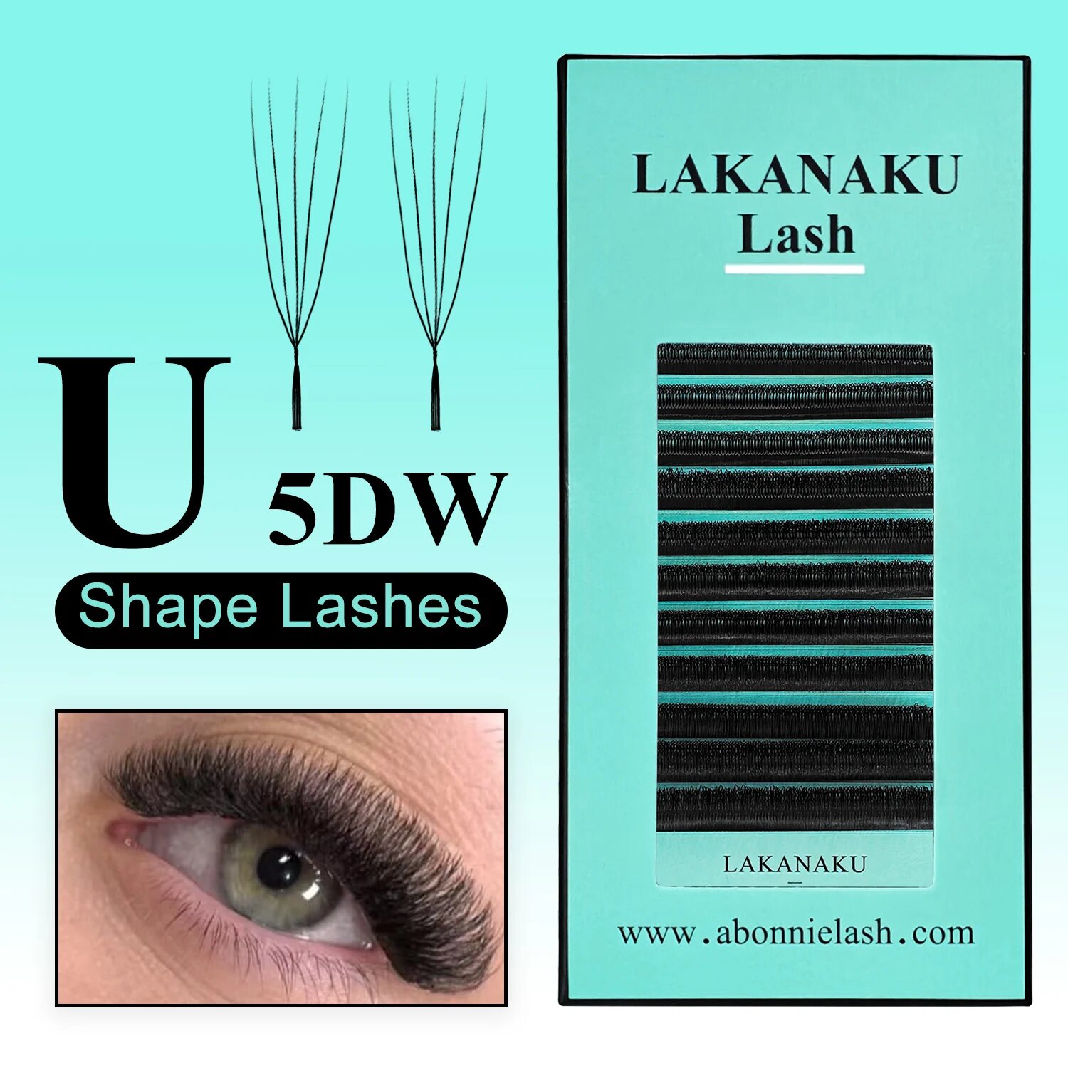 Накладные ресницы LAKANAKU Cilios YY 5D W-образной формы C, U 5D W