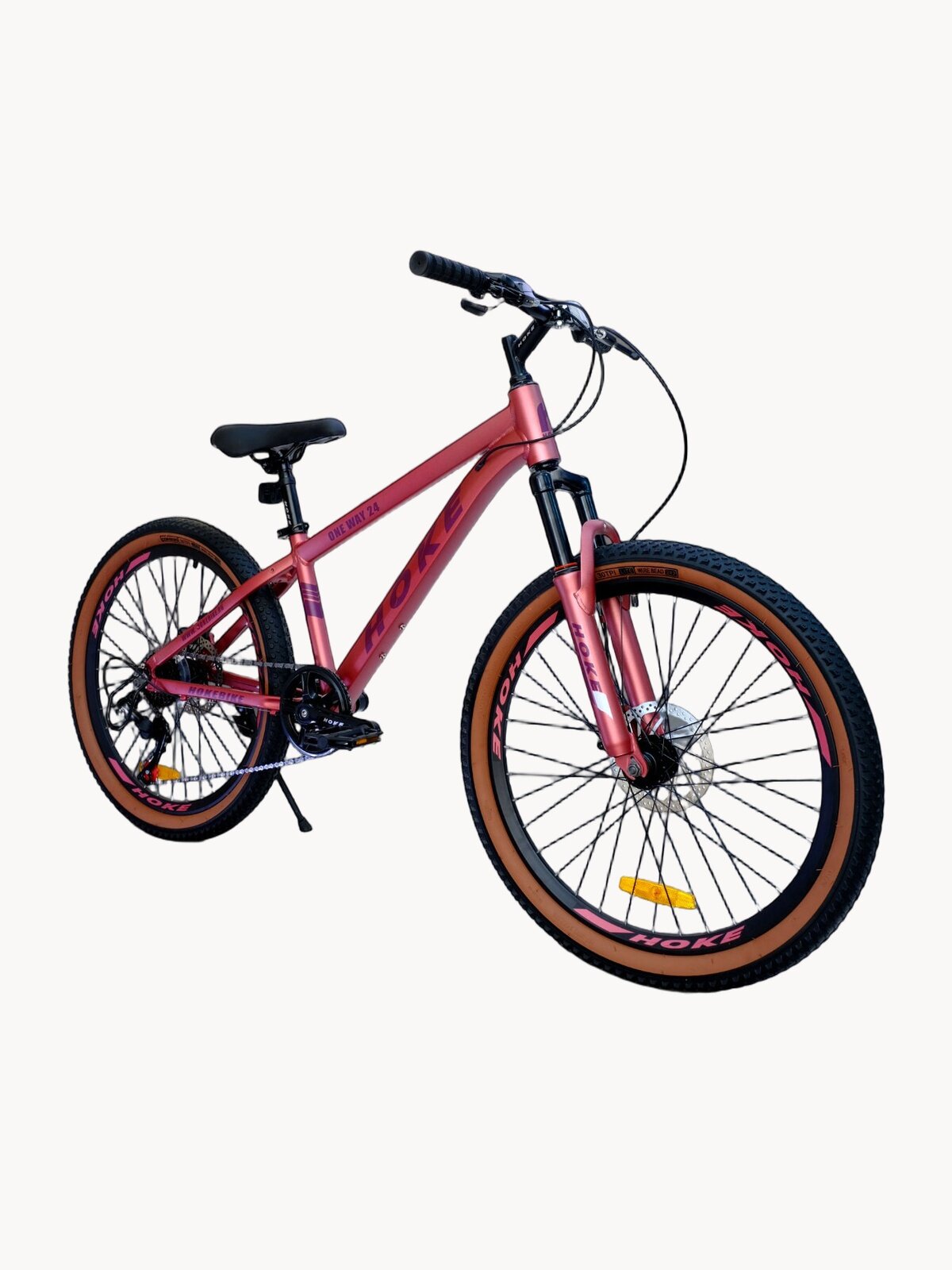 Велосипед горный на промо подшипниках Hoke ONE WAY 24 алюминиевый Розовый/Фиолетовый под рост 128-148 см