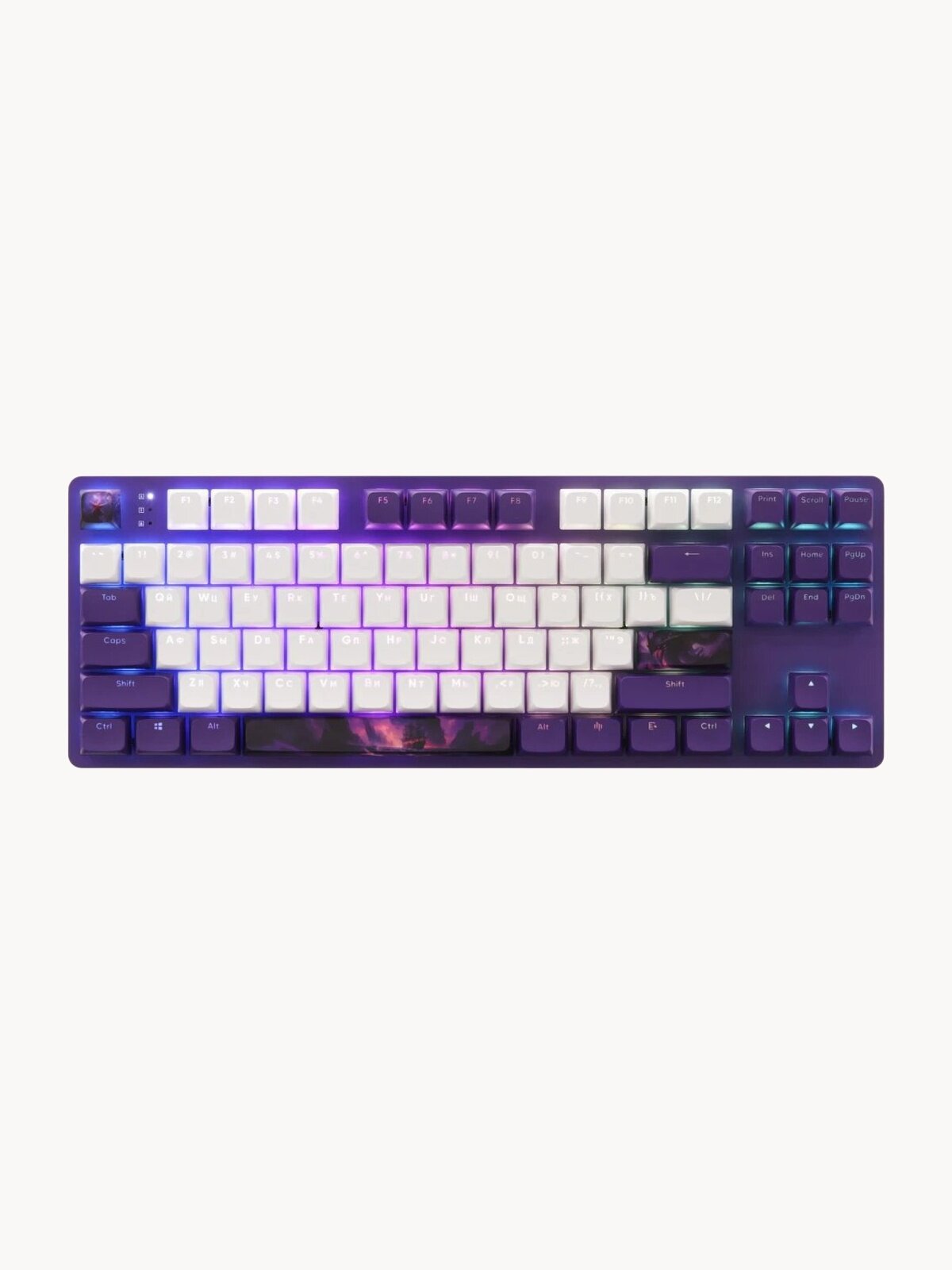 Механическая Red Square Keyrox TKL Purple Haze, violet, раскладка английская/русская (ANSI), для настольного компьютера/для ноутбука, USB, En раскладка, Ru раскладка, по области кейкапа