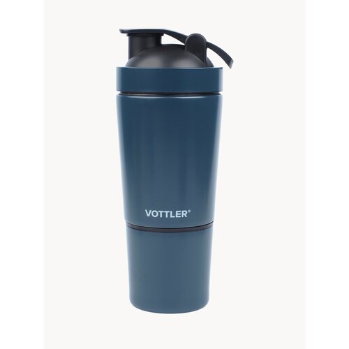 Шейкер металлический спортивный с чашей под протеин VOTTLER для спортивного питания