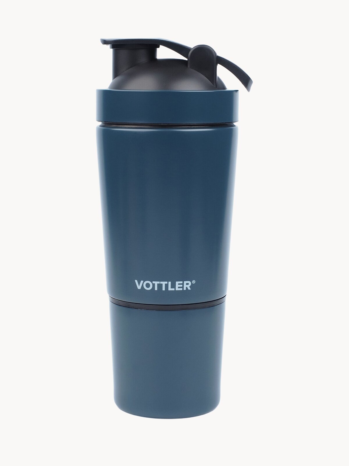 Шейкер металлический спортивный с чашей под протеин VOTTLER для спортивного питания