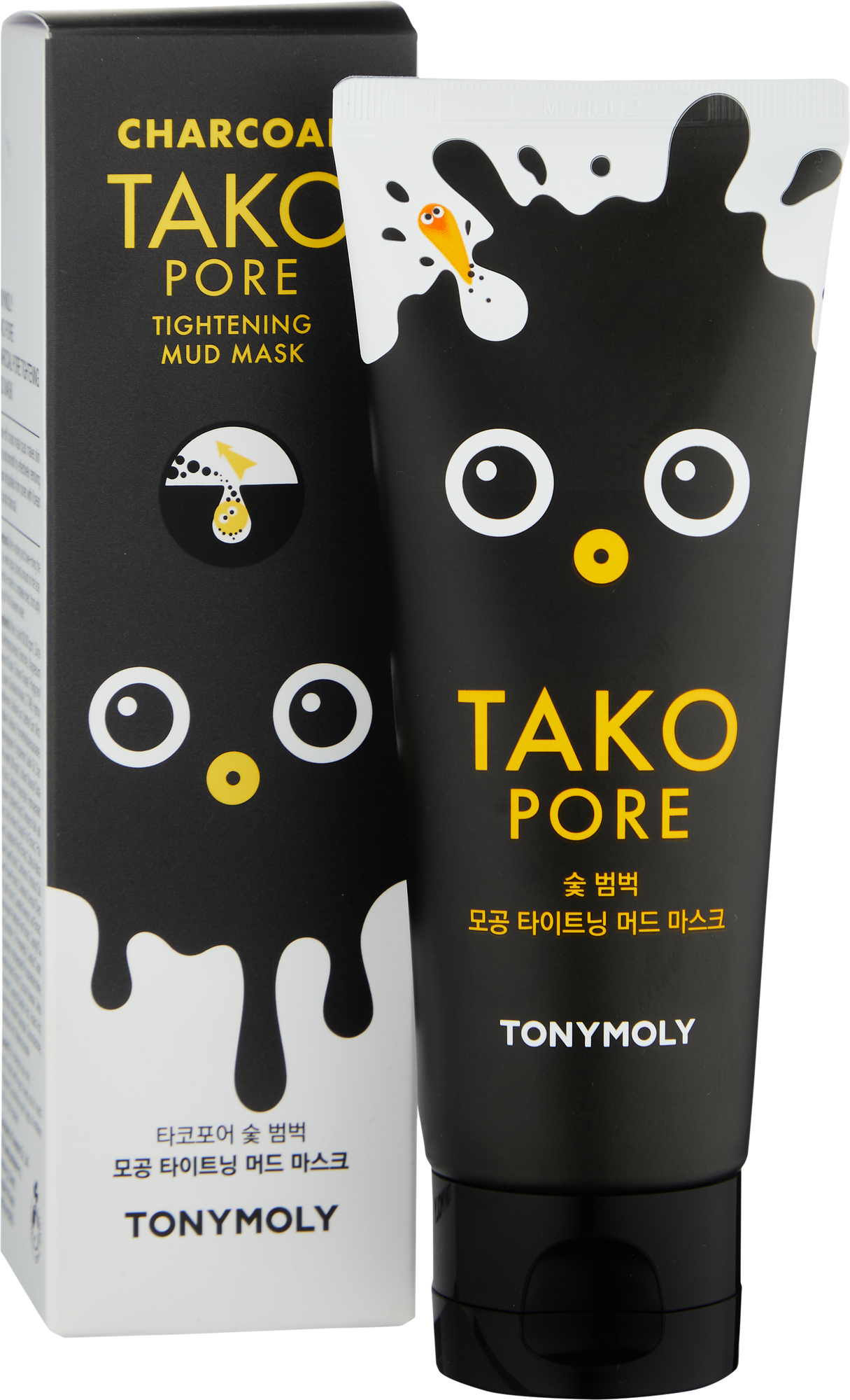 Угольная грязевая маска TonyMoly Tako Pore Charcoal Pore Tightening Mud Mask, 100 г