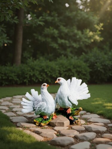 Изображение товара Садовая фигура Хорошие сувениры "Голуби на коряге", полистоун, 18x37x25 см