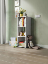 Стеллаж Kvadro-1 белый деревянный напольный ЛДСП, 33×33×99см (ШxГxВ)