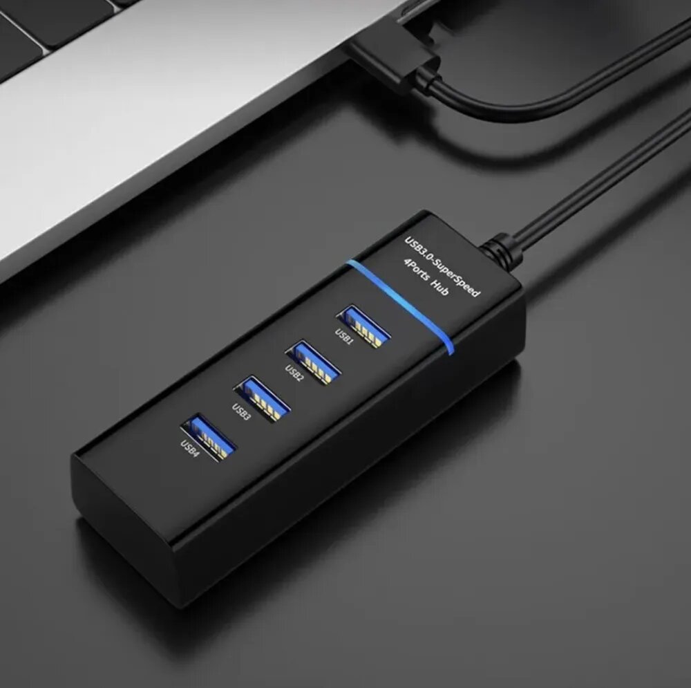 USB HUB на 4 Порта – Быстрое Подключение, Стабильная Работа, Идеально для ПК и Ноутбука — фото 1