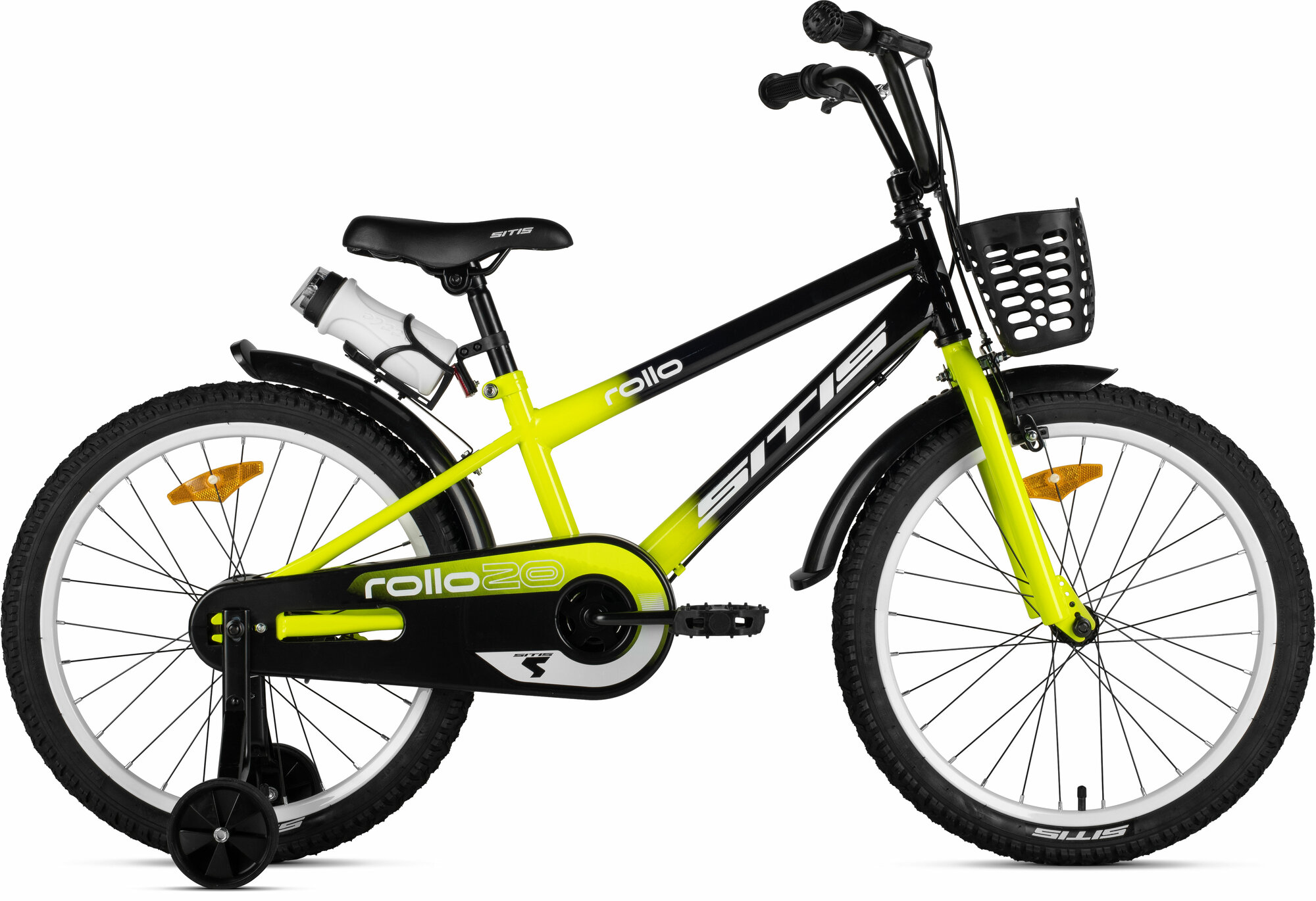 Велосипед городской SITIS ROLLO 20 (2025) Black-Yellow/черный-желтый, для детей на рост 120-135 см, стальная рама