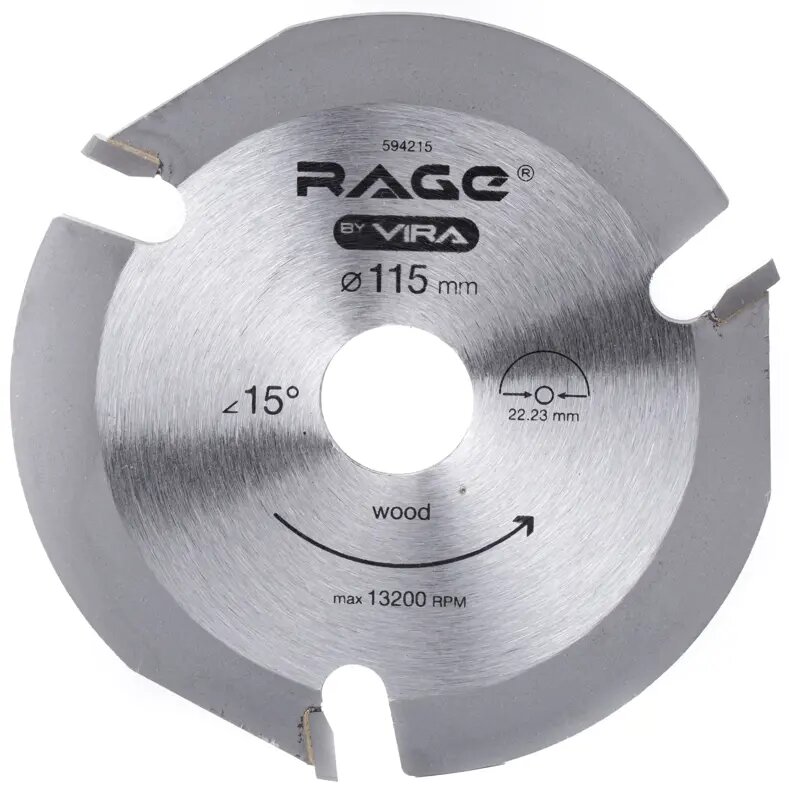 Диск пильный по дереву Rage by Vira 3Т 115x22.2x4 мм