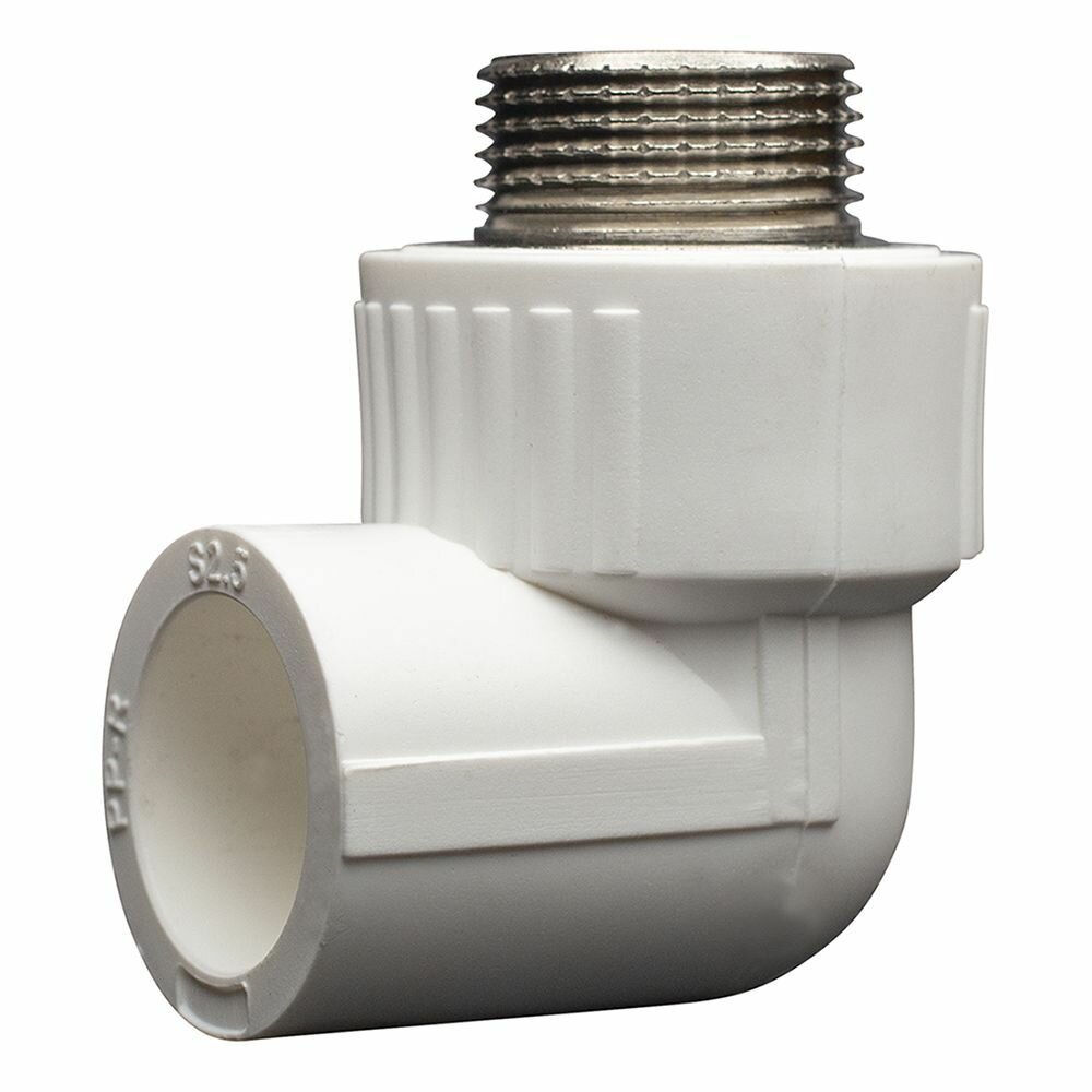 Уголок полипропиленовый 25х3/4" комбинированный для трубы СТМ пласт — фото 1