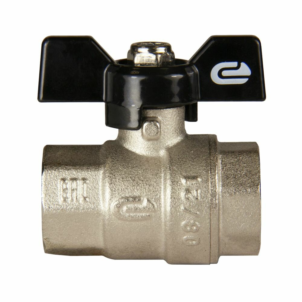 Кран шаровый 3/4", для воды, Ручка-бабочка, резьба Внутренняя, — фото 1