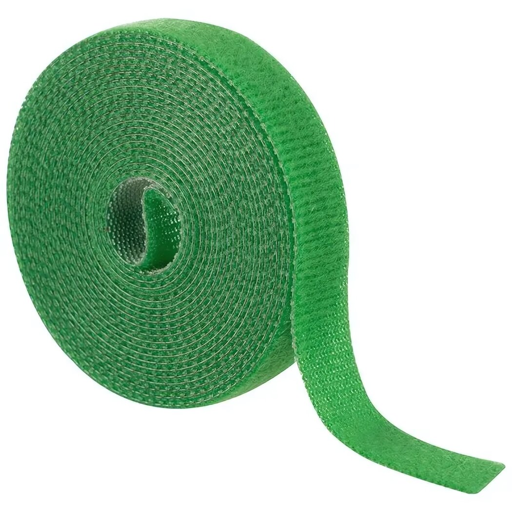 Лента для подвязки растений нейлоновая зеленая 5м мягкая фиксация защита стеблей