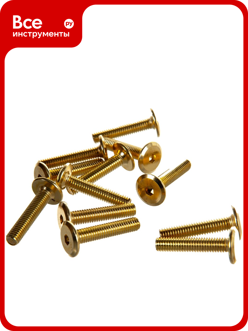 Мебельный винт с плоской головкой европартнер латунир  М6х30 20шт  6 2111 4