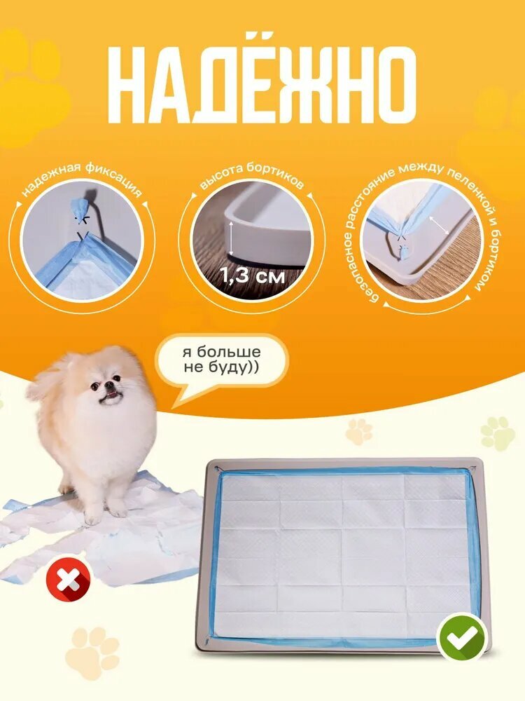 Туалеты, Лотки, Пеленки Для Животных Xiaomi Коврик туалет для животных KALYU из антискользящего силиконового материала с двойной системой фиксации одноразовых пеленок, удобным бортиком для защиты напольного покрытия и приучения к туалету