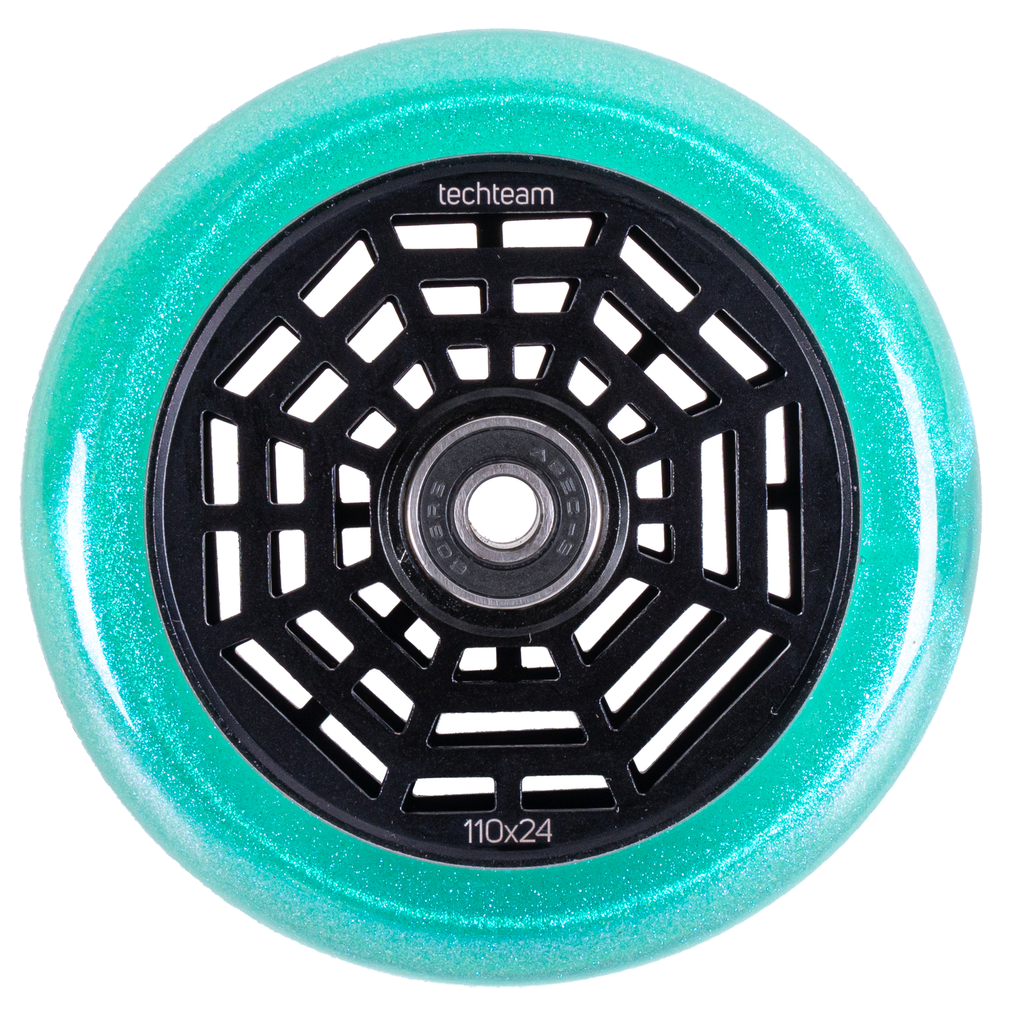 Колесо для трюкового самоката Tech Team TT 110 мм. Spider Web Emerald (Black/Emerald)