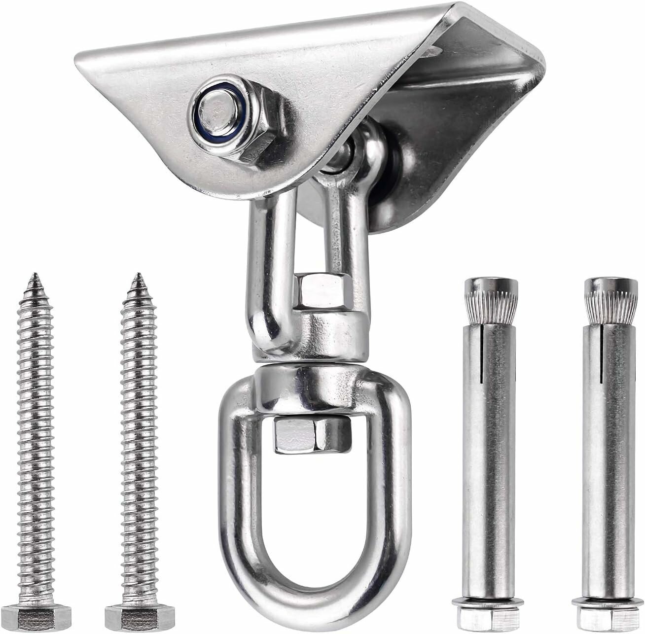 Инновационный потолочный крюк из нержавеющей стали 304 грузоподъемность 500 кг вращение на 360° подвес для комплектов бетона и дерева подвесного кресла подвесной лампы гамака йоги с 4 крепежными винтами