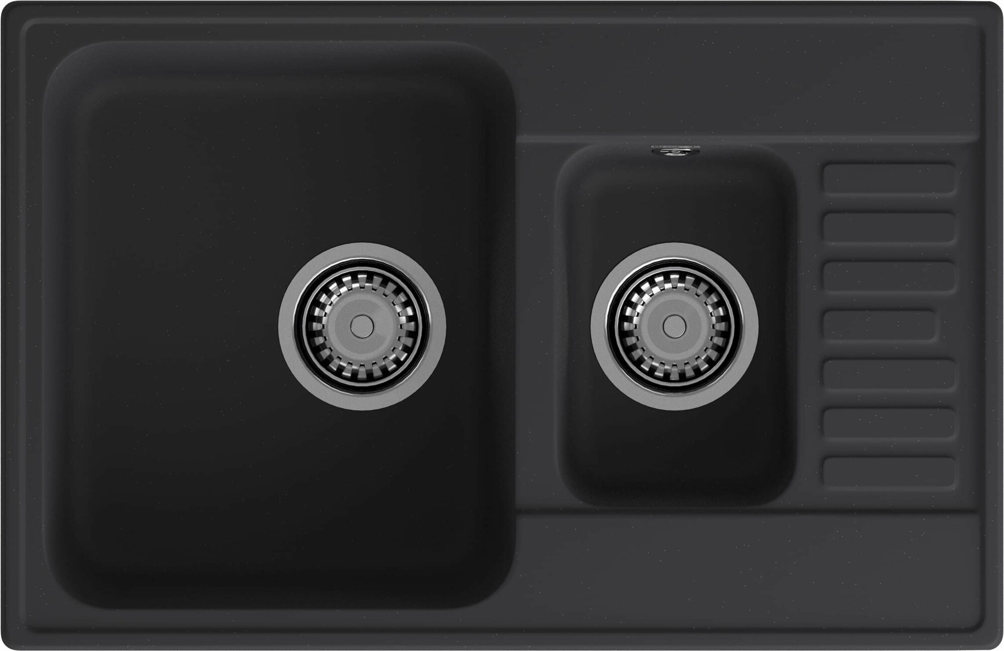 GRANFEST Мойка QUARZ 21К 15-чаши+крыло 740*480мм черный арт. GF-Z-