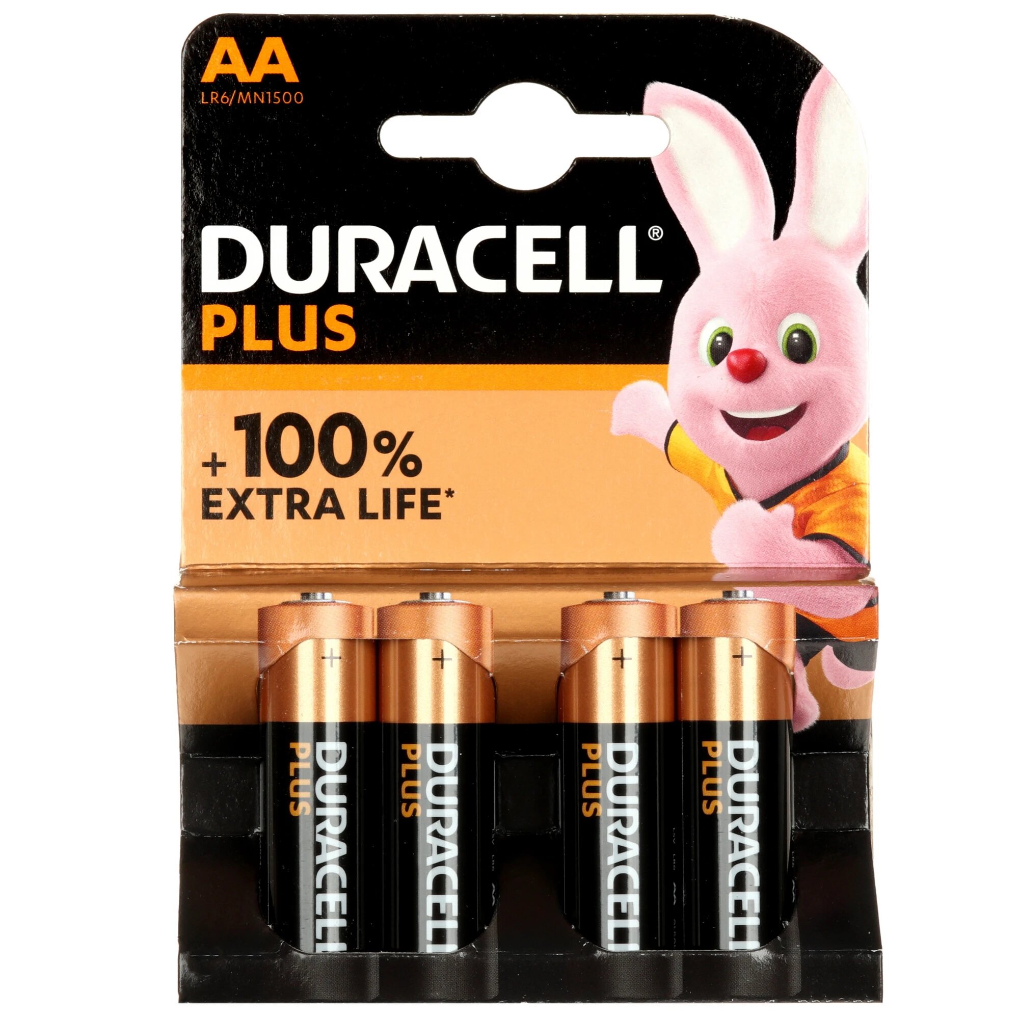 Батарейка DURACELL PLUS AA BL4 (4) шт. в блистере щелочная 1.5 В