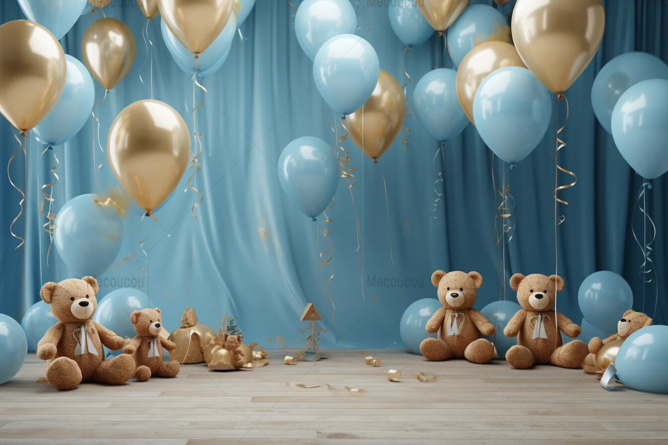 Детские фоны для фотографии плюшевый медведь детский душ индивидуальный постер день рождения фотосессия фотографический фон WYT0488 Vinyl--W270xH180cm