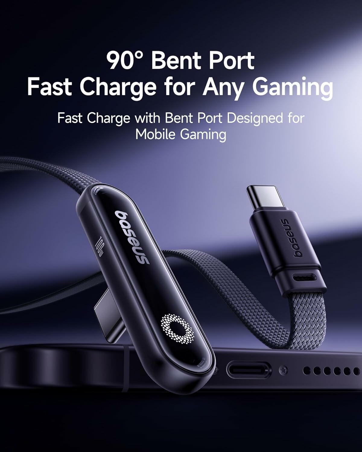 USB кабель BASEUS P10382500121-00 100W MVP 3, USB-C на USB-C, быстрая зарядка, 1м