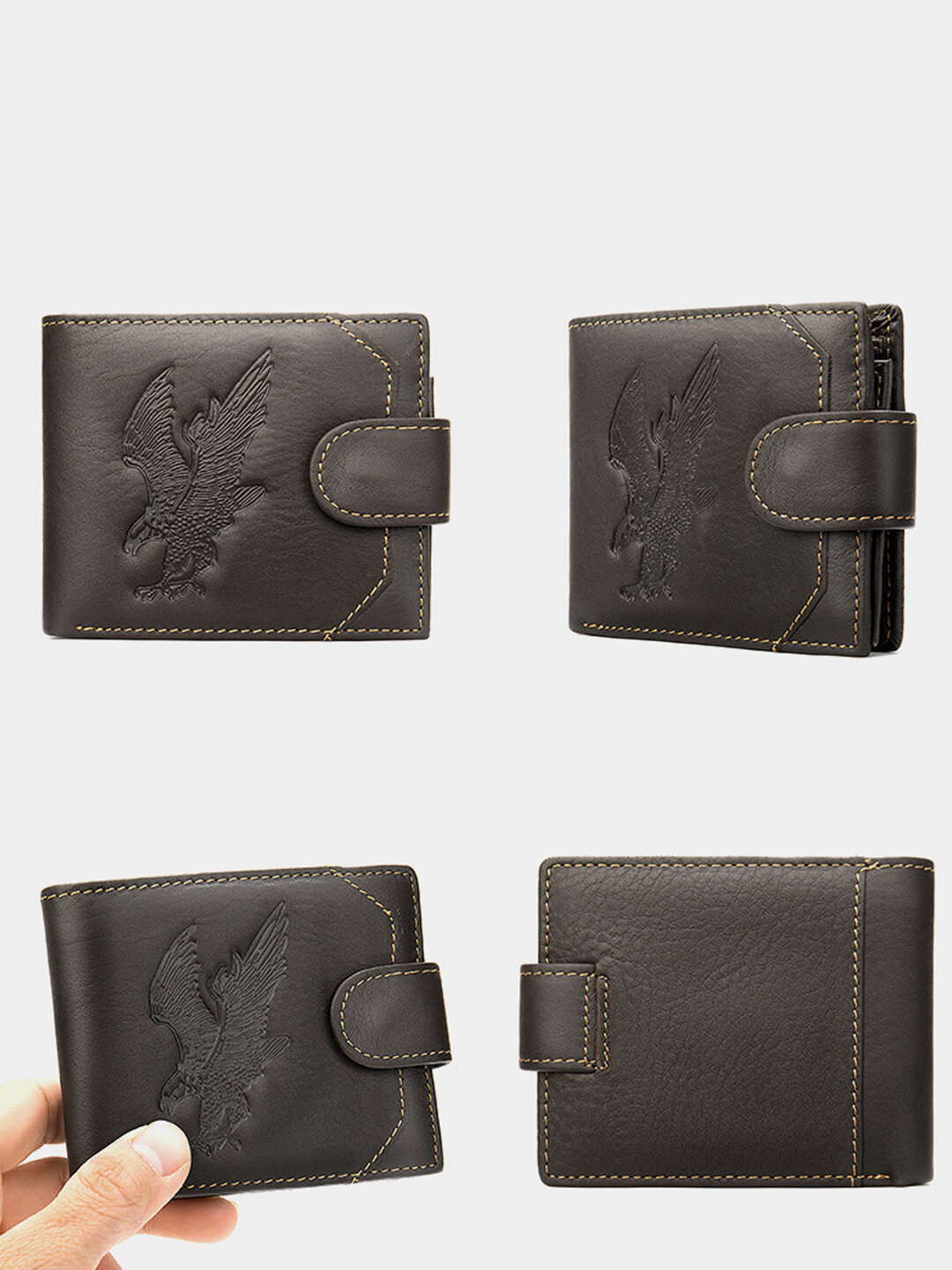 Кошелек GENUINE LEATHER, фактура матовая, coffee — фото 1